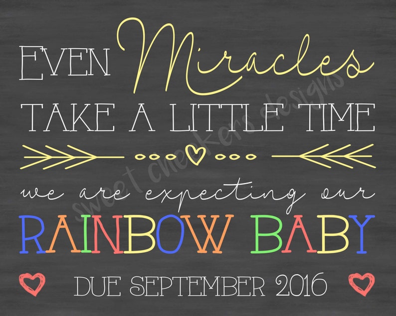 Custom Rainbow Baby Pregnancy Announcement 8x10 DIGITAL Etsy
