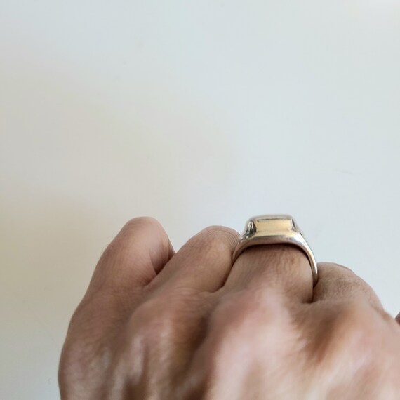 Sterling silver ring with rectangular Mother of P… - image 3