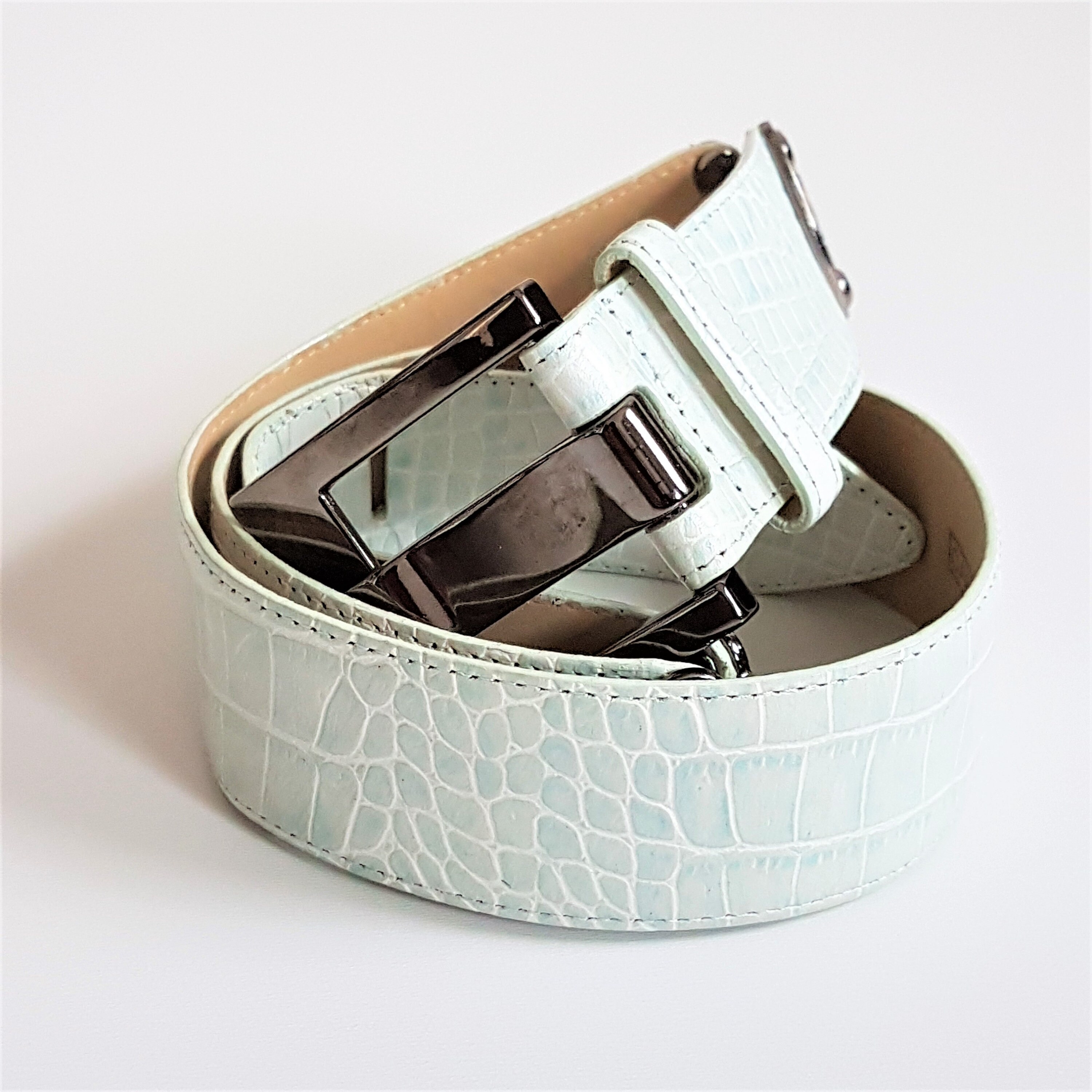 Carlisle Vintage Light Blue Crocodile Pattern Genuine  display picture 1