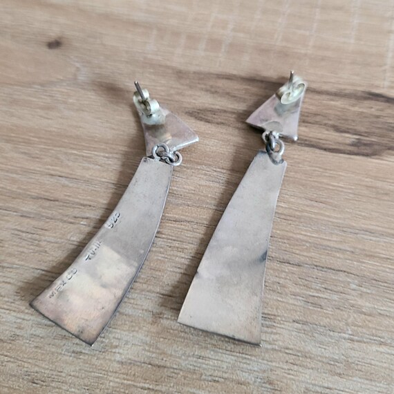 Large sterling silver statement dangling earrings… - image 7