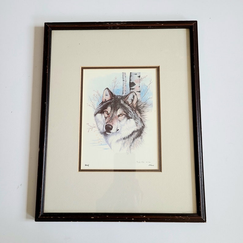 Artist R Fehr Randy Fehr 3 Art Works 1980s. Wolf, Bobcat, Lone Prowler. Signed by ...