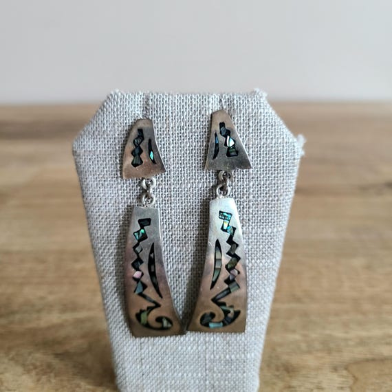 Large sterling silver statement dangling earrings… - image 3