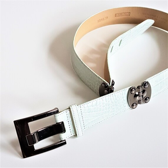 Carlisle Vintage Light Blue Crocodile Pattern Genuine  display picture 1