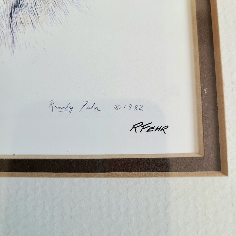 Artist R Fehr Randy Fehr 3 Art Works 1980s. Wolf, Bobcat, Lone Prowler. Signed by ...