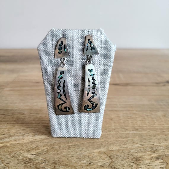 Large sterling silver statement dangling earrings… - image 5