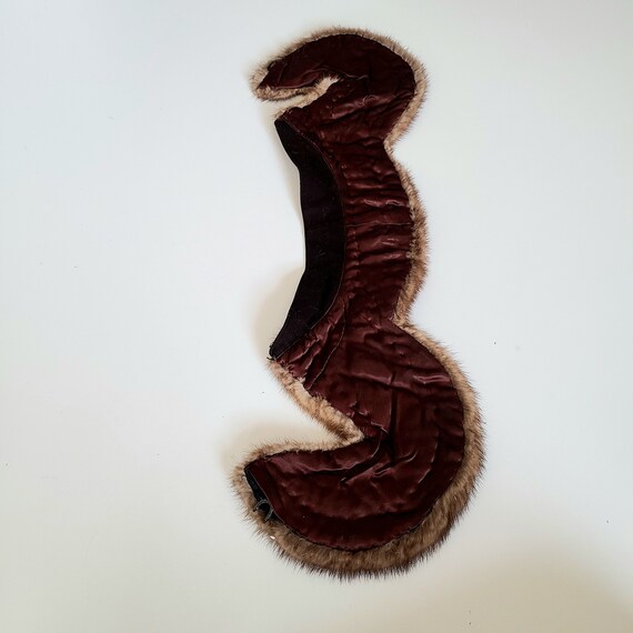 Vintage golden brown real fur mink collar. - image 9