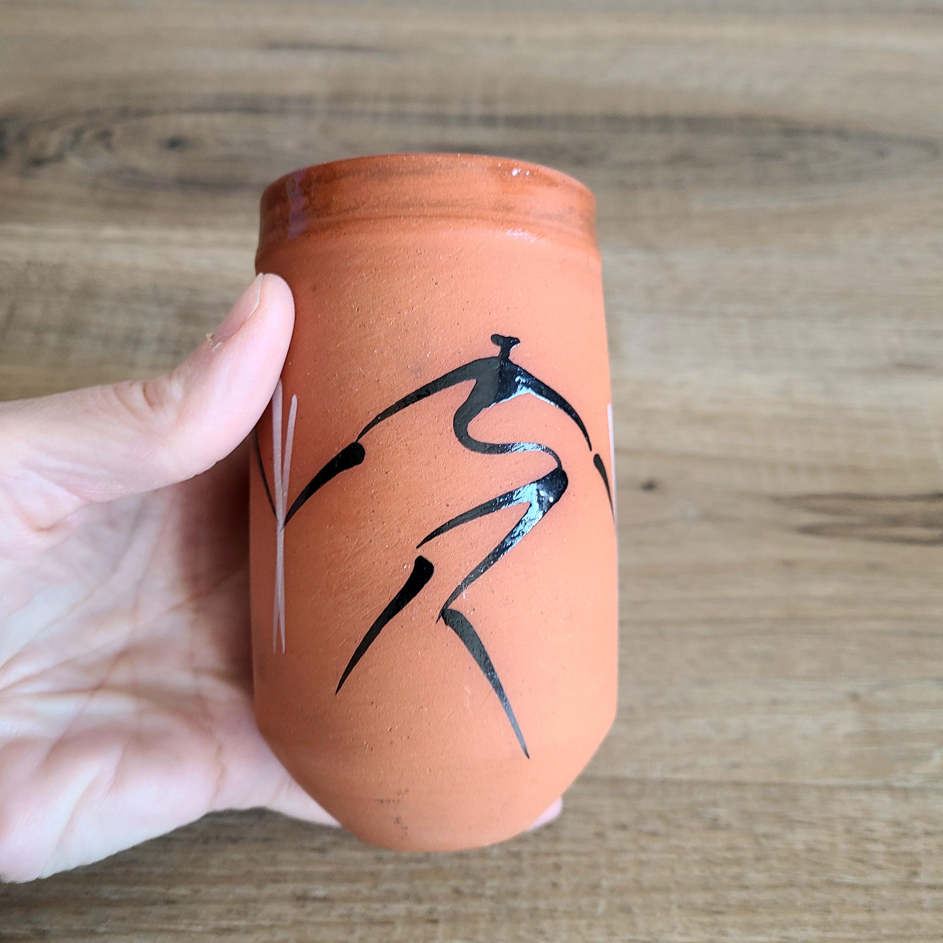 Vintage African Simba Pottery Zimbabwe Small Terracotta Vase With ...