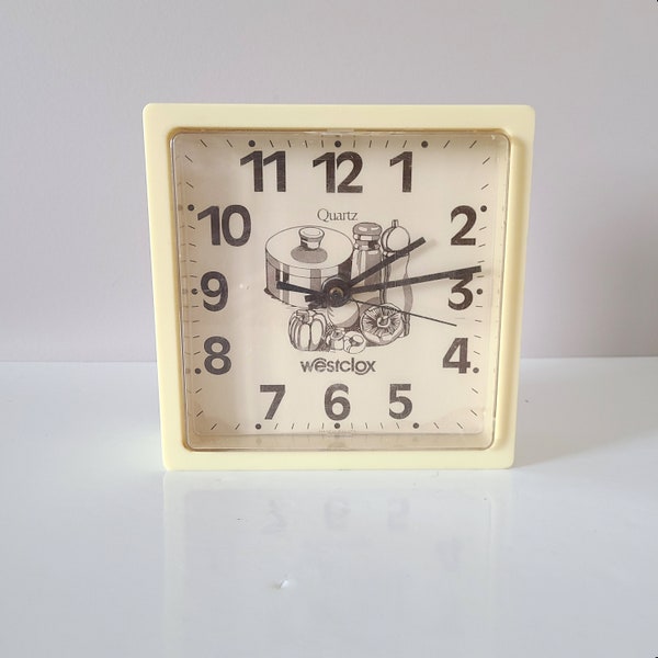 Vintage Quartz Weatclox Square Clock