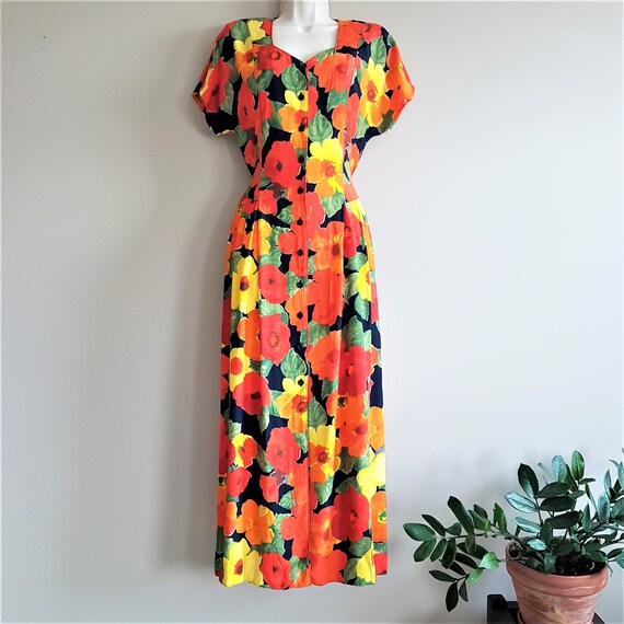 Vintage 1980s 1990s Steilmann Germany Floral Maxi