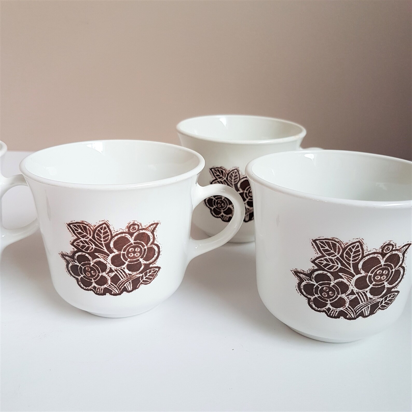 corelle brown flowers