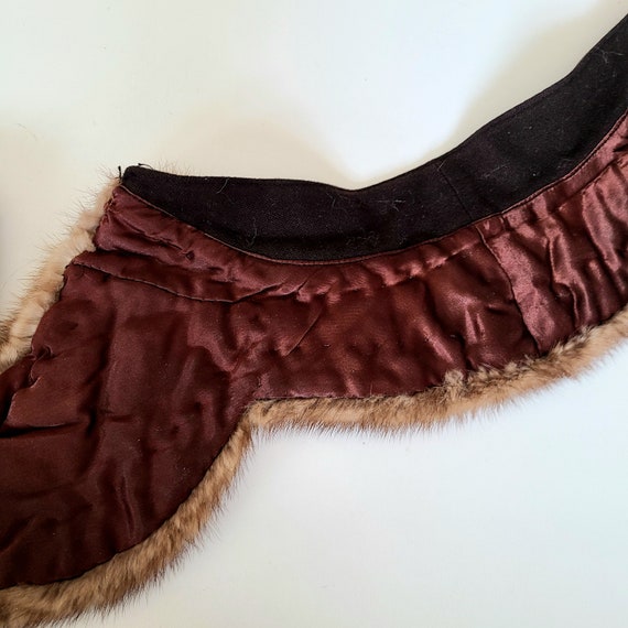 Vintage golden brown real fur mink collar. - image 10
