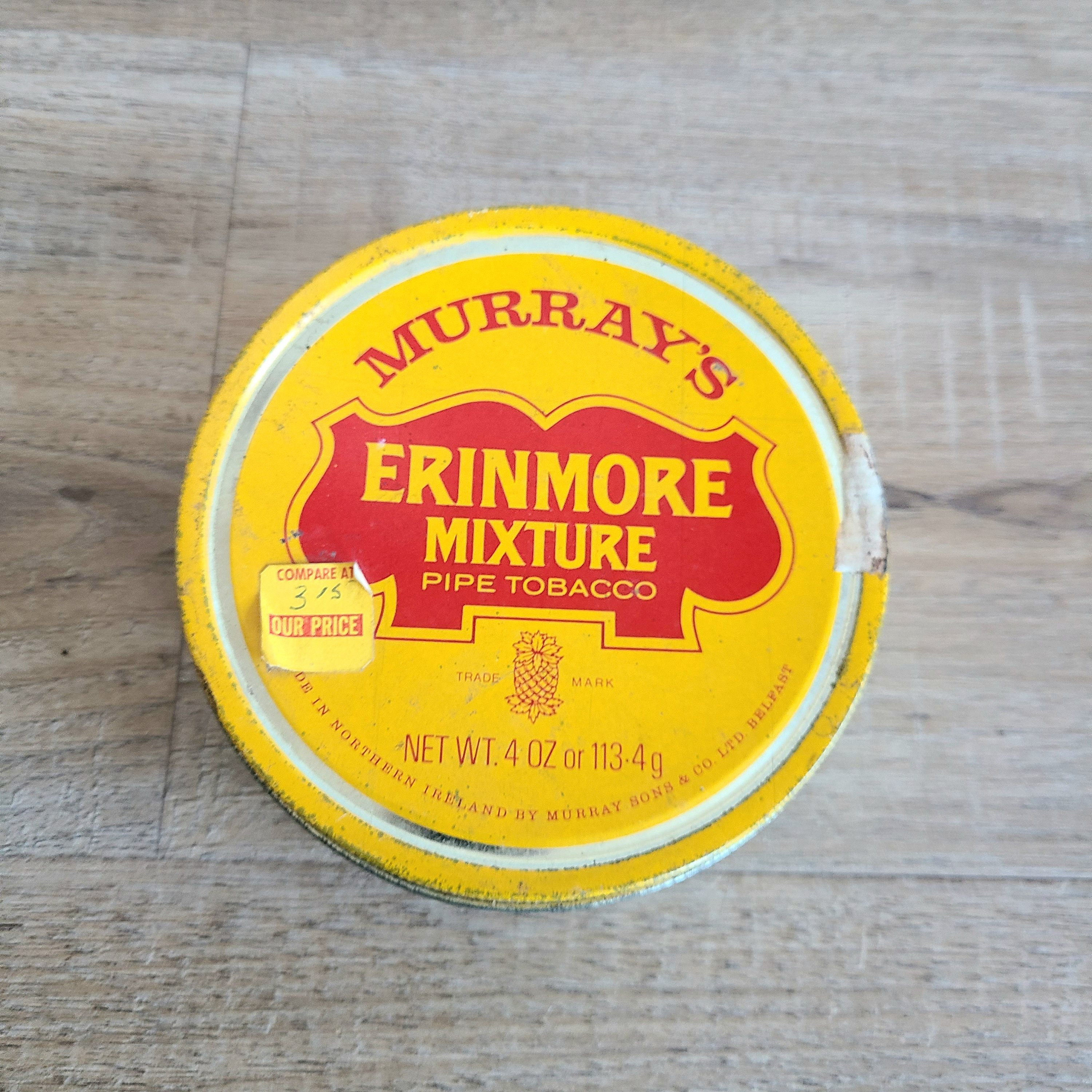 murray's erinmore mixture tobacco tin Murray's Erinmore Mixture Pipe Tobacco Tin Box