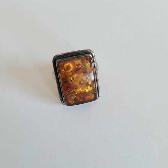 Large sterling silver ring with large rectangular… - image 5