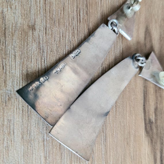 Large sterling silver statement dangling earrings… - image 8