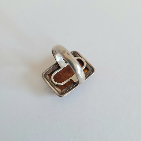 Large sterling silver ring with large rectangular… - image 8