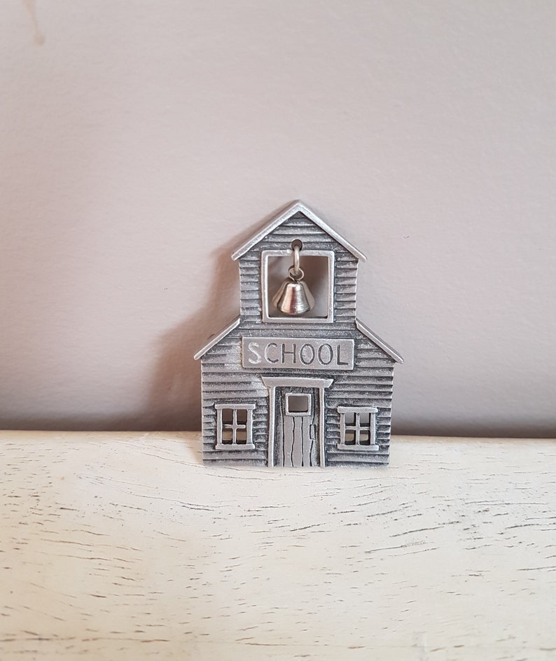 Silver Tone JJ Large Brooch. JJ School Brooch