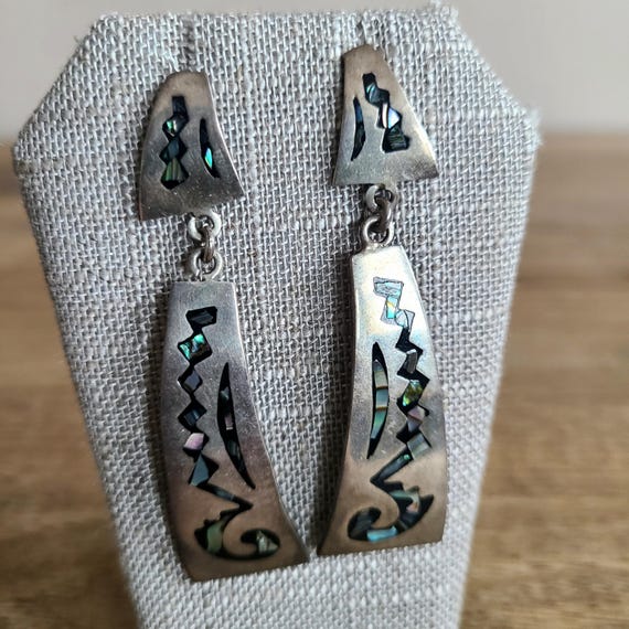 Large sterling silver statement dangling earrings… - image 4