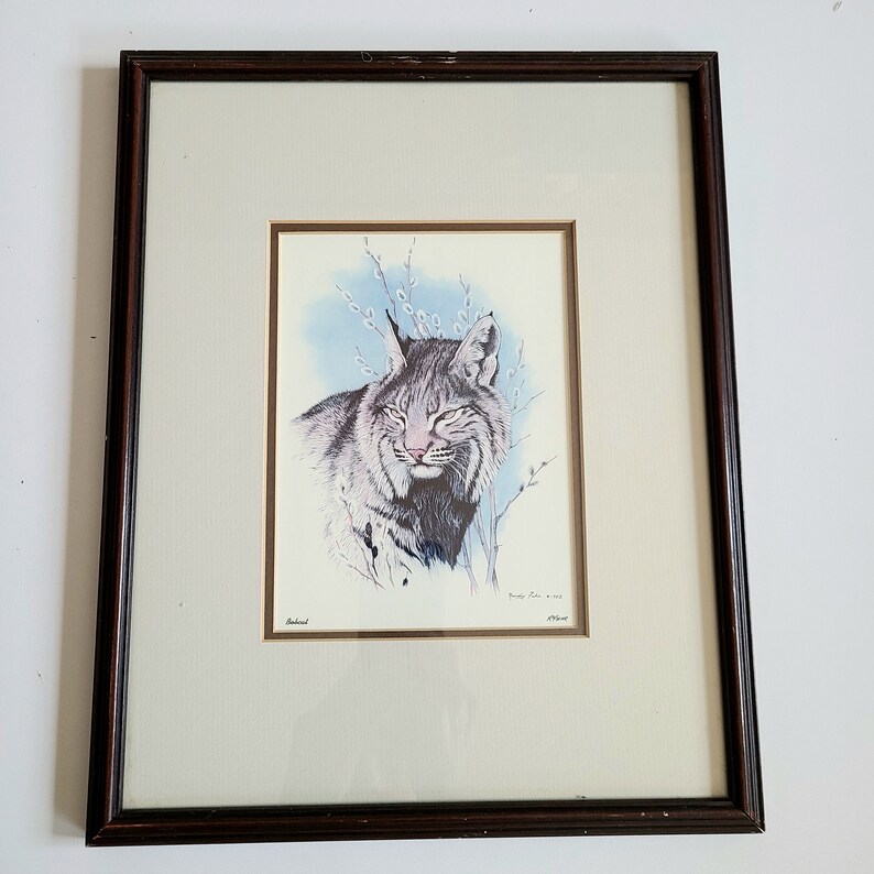 Artist R Fehr Randy Fehr 3 Art Works 1980s. Wolf, Bobcat, Lone Prowler. Signed by ...