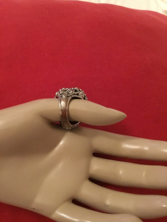 Square silver statement ring unisex - image 2