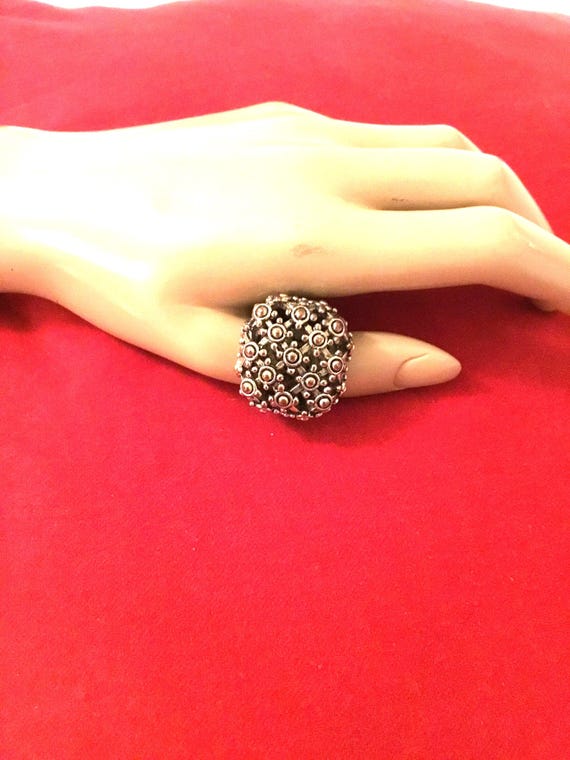 Square silver statement ring unisex - image 3