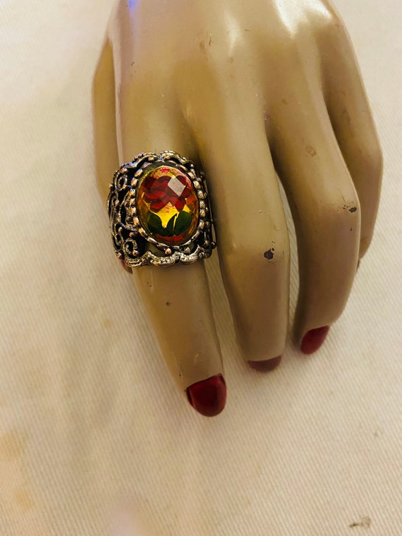 Lucite rose statement ring - image 4