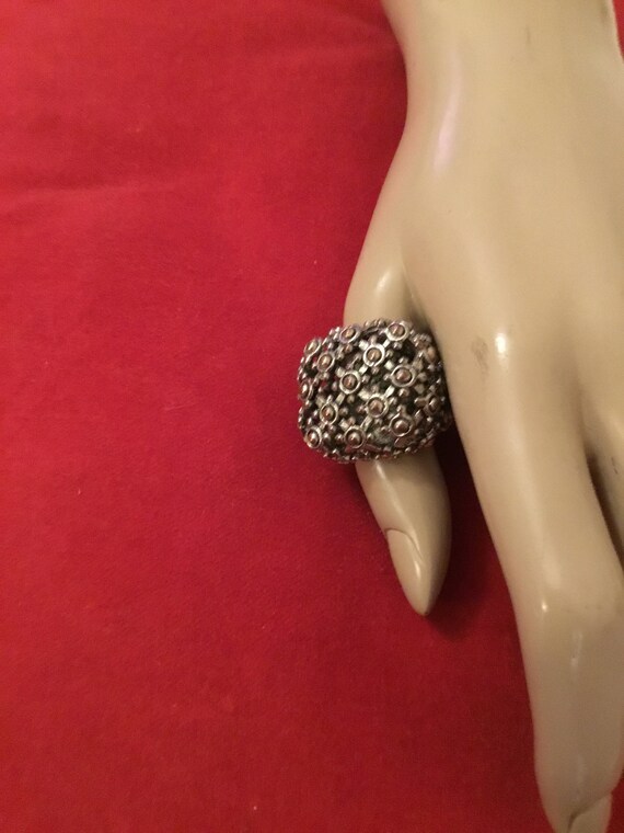 Square silver statement ring unisex - image 4