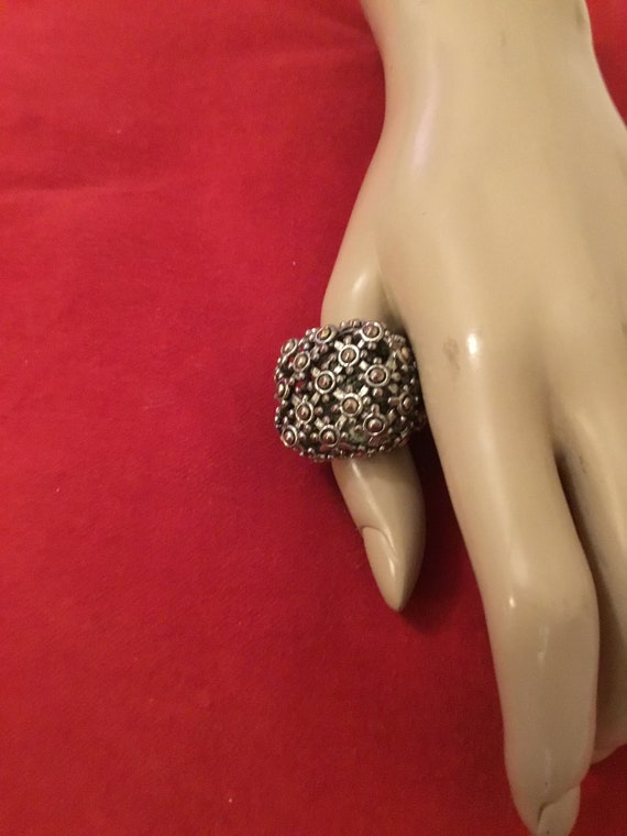 Square silver statement ring unisex - image 5