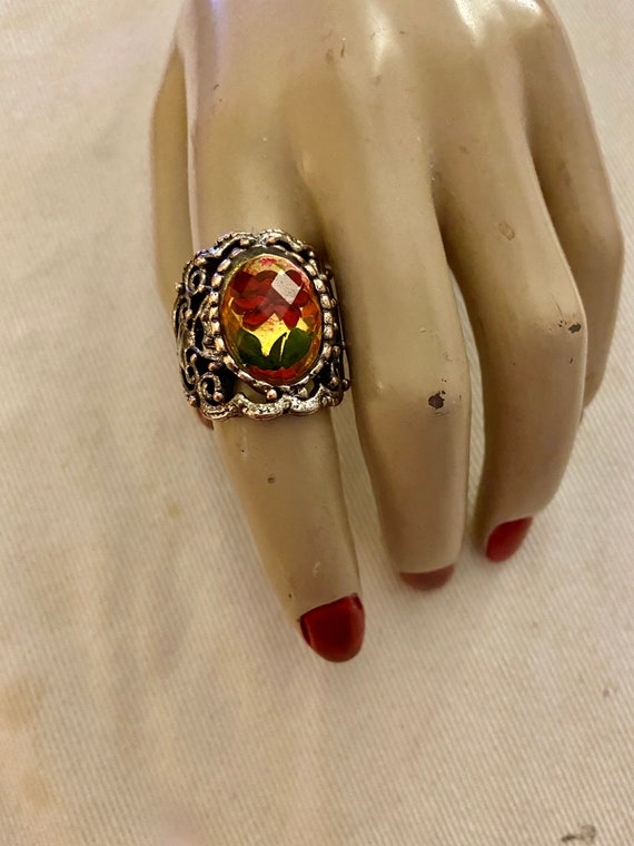 Lucite rose statement ring - image 1