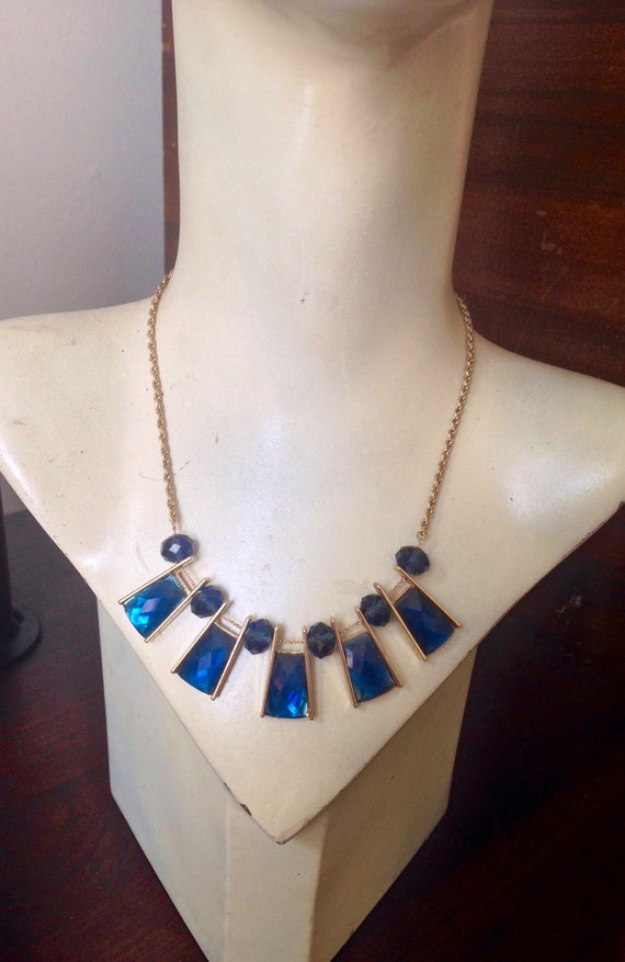 Blue deco style necklace