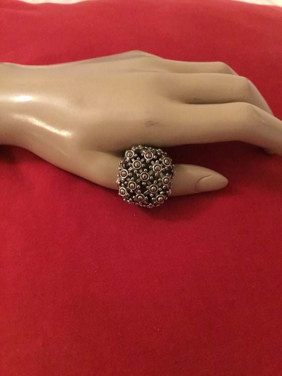 Square silver statement ring unisex - image 3