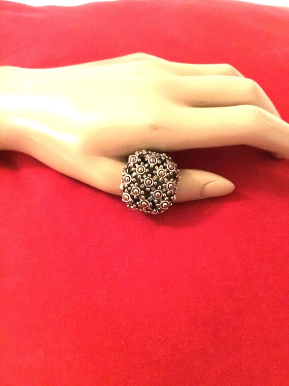 Square silver statement ring unisex - image 1