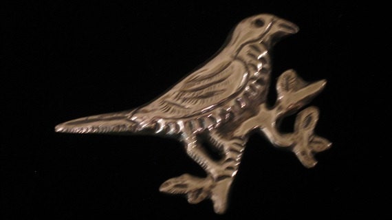 Vintage Mexican Silver Bird Brooch signed - image 2