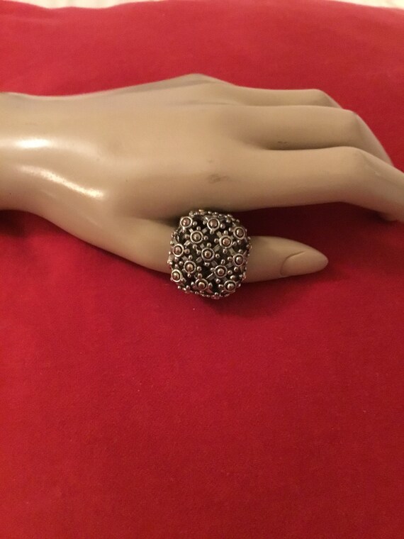 Square silver statement ring unisex - image 1