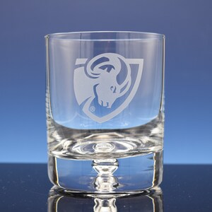 VCU Whiskey Glass Ravenscroft Ram Etching