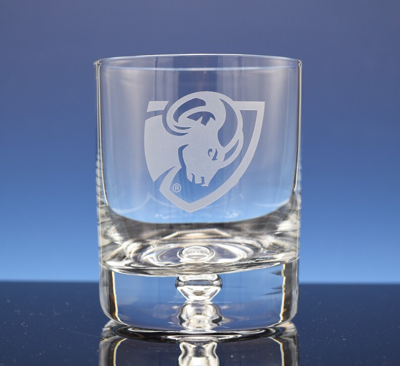 VCU Whiskey Glass Ravenscroft Ram Etching