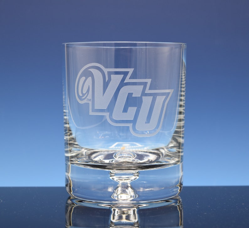 VCU Whiskey Glass Ravenscroft VCU Etching