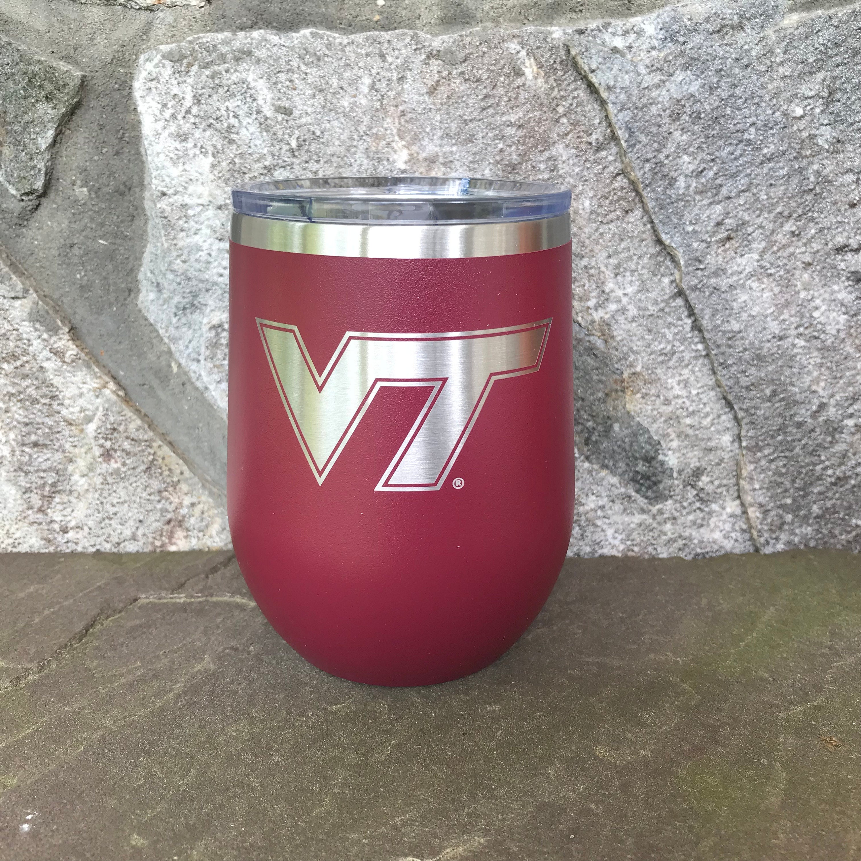 Virginia Tech Hokies Etched Stemless Wine Glass – R & R INC.