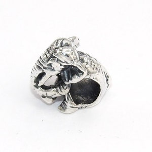 Handcrafted Solid Oxidized 925 Sterling Silver Elephant Charm fits for Pandora Bracelet , Frog Charm , Silver Charm Bead , Animal Charm