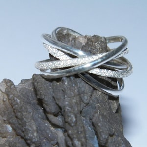 Handcrafted Hand Made  Solid.925 Sterling Silver Five Band Rolling Wedding Ring-Custom Size