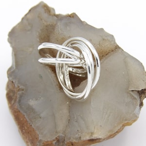 Handcrafted 925 Sterling Silver Interlocking 6 Band Rolling Ring Wedding Band -Custom size