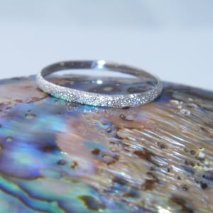 Hand Made.925 Sterling Silver Wedding Stackable Ring Stardust Finish-Custom Size