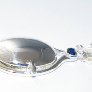 New handcrafted 925 Sterling Silver 4 mm Lab Sapphire Locket H2O Just Add Water Mermaids+Chain