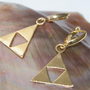Zelda Handcrafted Gold Plated Triforce Earrings: Legend of Zelda Sterling Silver Dangle Gift