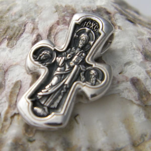 Solid sterling silver orthodox cross etsy
