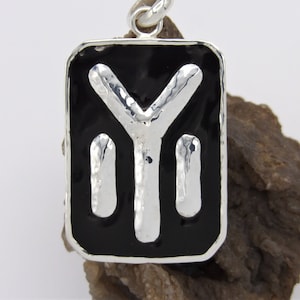 Handcraftedc.925 Sterling Silver IYI Symbol of Tangra Sun God Black Ceramic Enamel