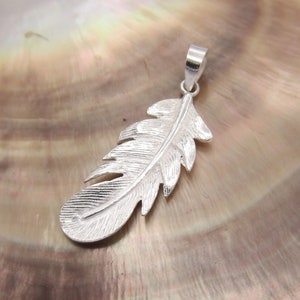 Handcrafted Solid.925 Sterling Silver Eagle Feather Pendant