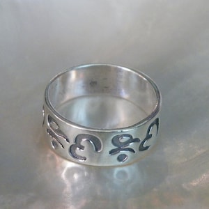 925 Oxidized Sterling Silver Ring OM AUM Symbol Hindu New Age size-Custom Size