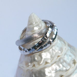 Handcrafted Hand Made in USA .925 Sterling Silver Interlocking Triple Band Rolling Wedding Ring Wedding Band-Custom size
