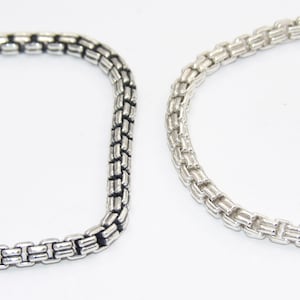 Handcrafted Solid.925 Sterling Silver Double Venetian Box Inka Chain 3.3 mm Men's Women's Chain Bracelet-Choose Your Length