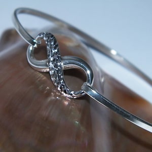 Unique Hand Made LOVE INFINITY KNOT .925 Sterling Silver Bracelet 7.5&quot;